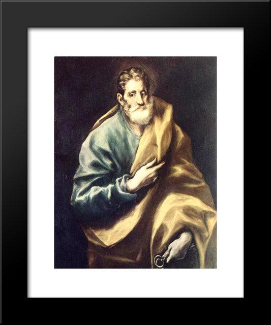 Apostle St. Peter 20x24 Black Modern Wood Framed Art Print Poster by El Greco