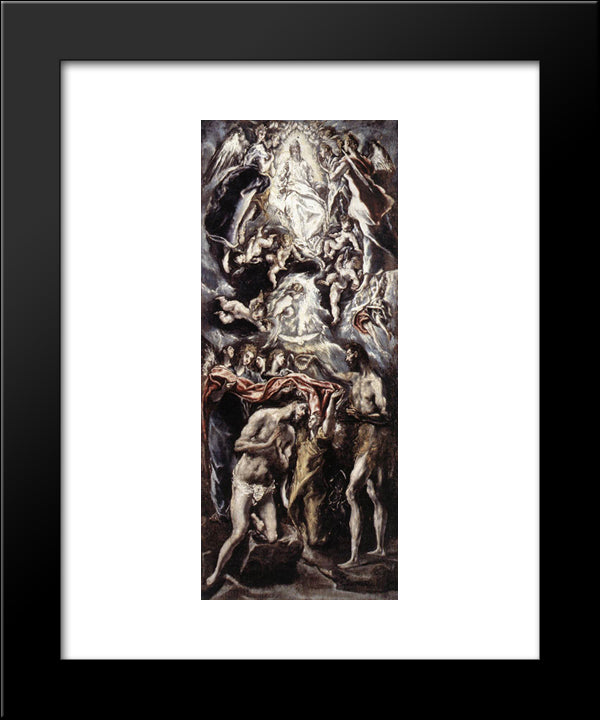 Baptism Of Christ 20x24 Black Modern Wood Framed Art Print Poster by El Greco