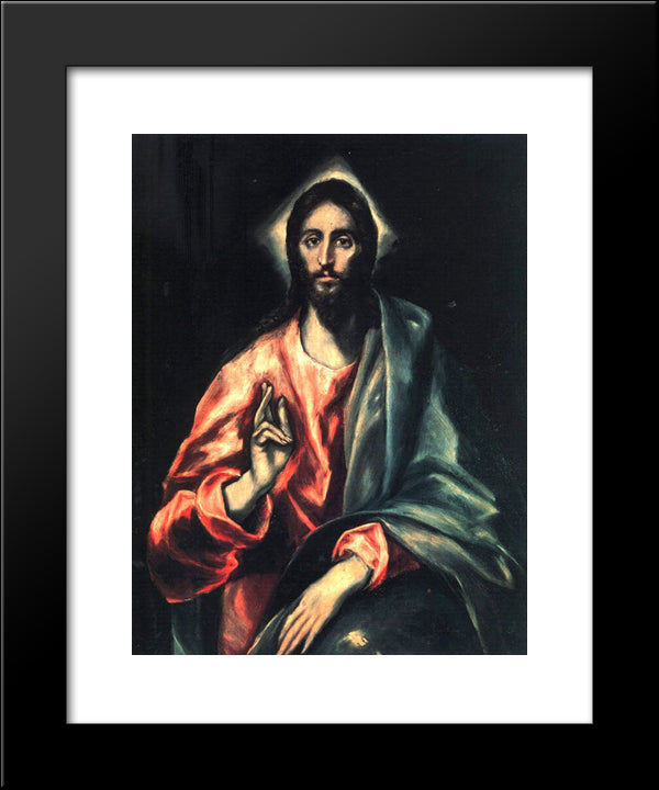 Christ As Saviour 20x24 Black Modern Wood Framed Art Print Poster by El Greco