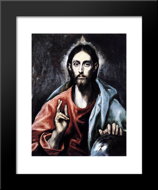 Christ Blessing (The Saviour Of The World) 20x24 Black Modern Wood Framed Art Print Poster by El Greco