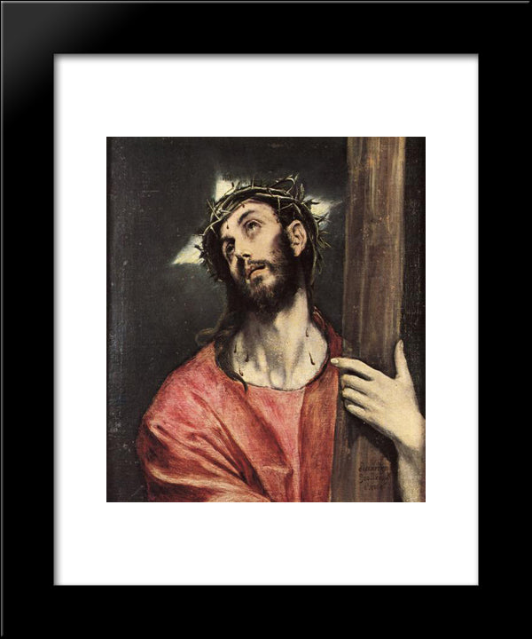 Christ Carrying The Cross 20x24 Black Modern Wood Framed Art Print Poster by El Greco