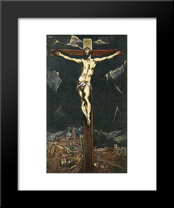 Christ In Agony On The Cross 20x24 Black Modern Wood Framed Art Print Poster by El Greco