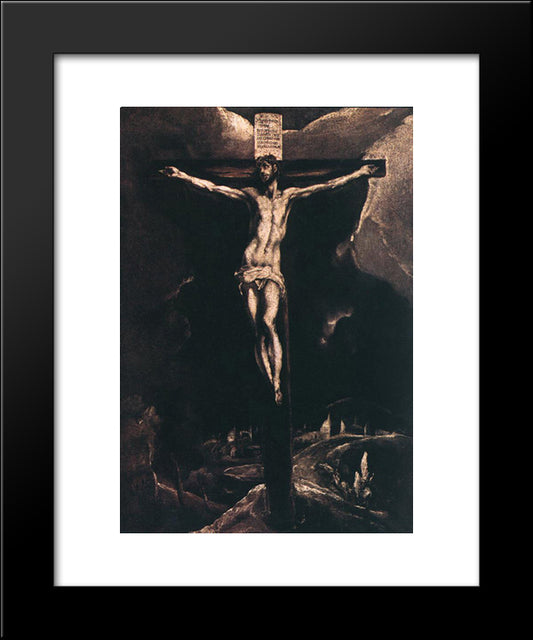 Christ On The Cross 20x24 Black Modern Wood Framed Art Print Poster by El Greco