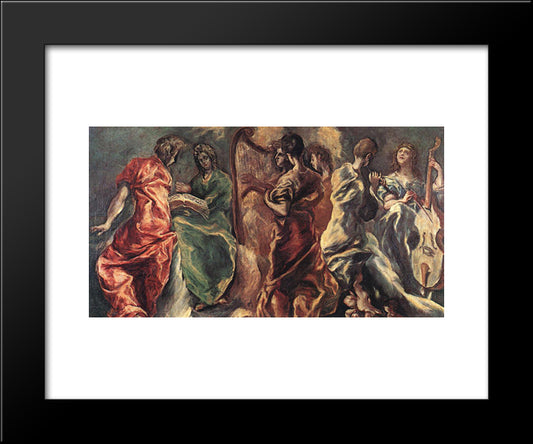 Concert Of Angels 20x24 Black Modern Wood Framed Art Print Poster by El Greco