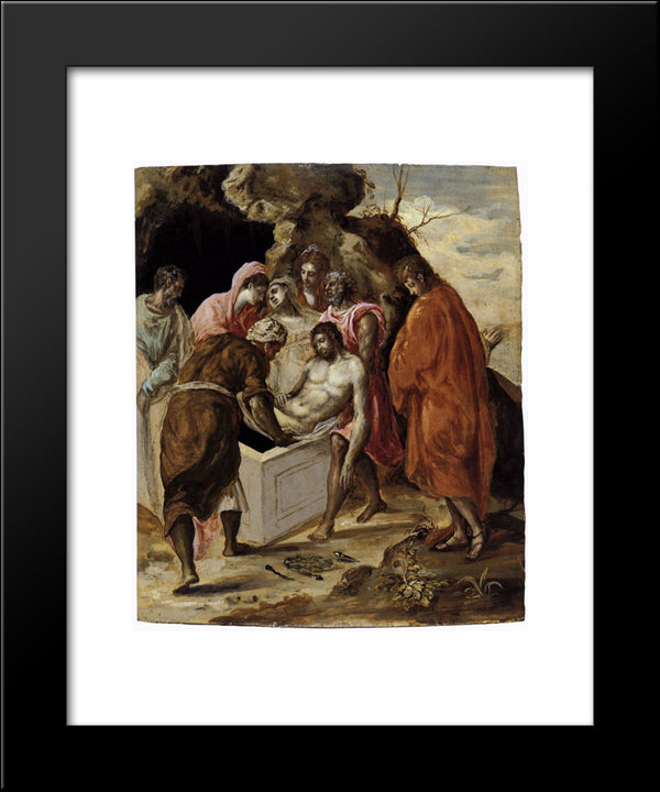 Deposition In The Tomb 20x24 Black Modern Wood Framed Art Print Poster by El Greco