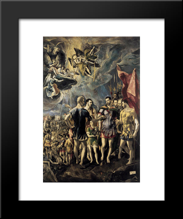 Martyrdom Of St. Maurice And His Legions 20x24 Black Modern Wood Framed Art Print Poster by El Greco