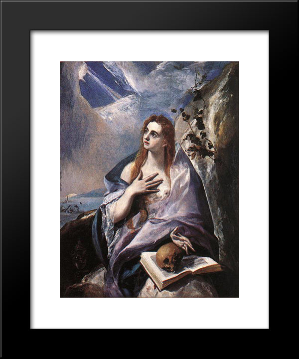 Mary Magdalene In Penitence 20x24 Black Modern Wood Framed Art Print Poster by El Greco