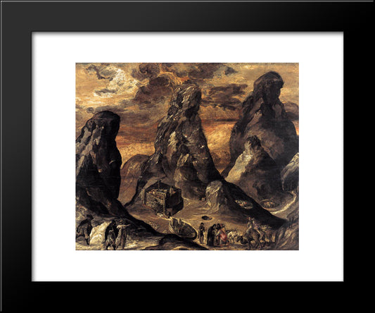 Mount Sinai 20x24 Black Modern Wood Framed Art Print Poster by El Greco