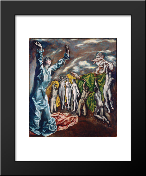 Opening Of The Fifth Seal (The Vision Of Saint John The Divine) 20x24 Black Modern Wood Framed Art Print Poster by El Greco