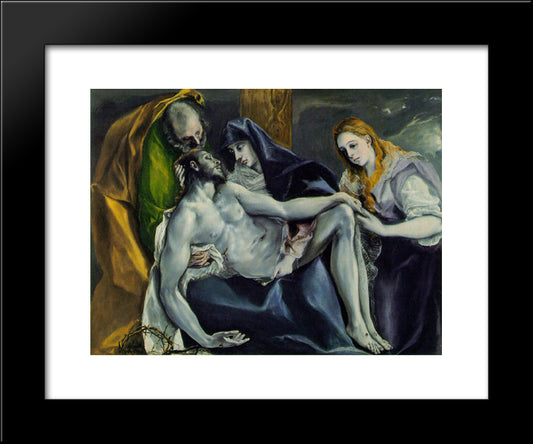 Pieta 20x24 Black Modern Wood Framed Art Print Poster by El Greco