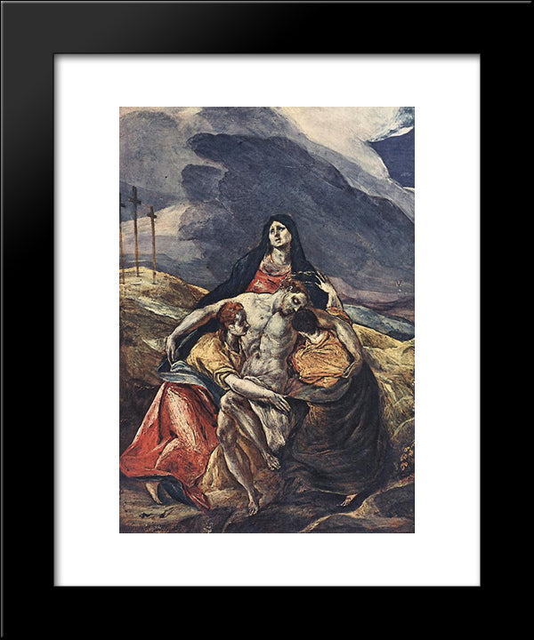 Pieta (The Lamentation Of Christ) 20x24 Black Modern Wood Framed Art Print Poster by El Greco