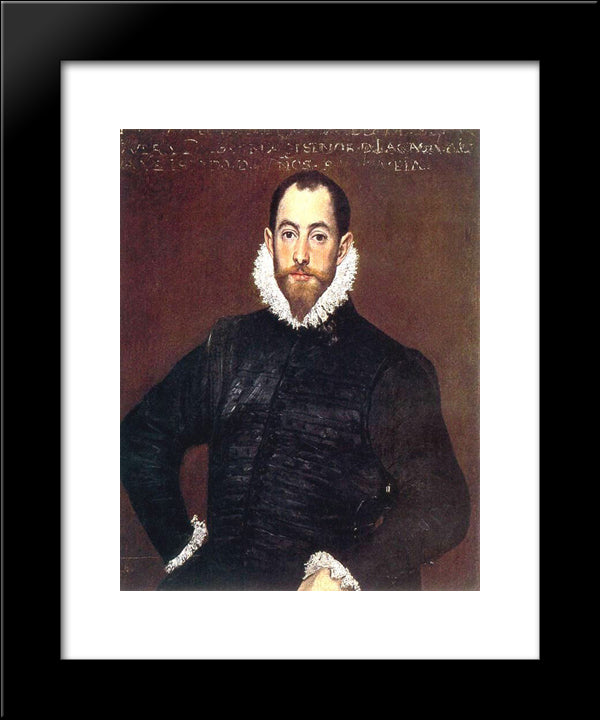 Portrait Of A Gentleman From Casa De Leiva 20x24 Black Modern Wood Framed Art Print Poster by El Greco