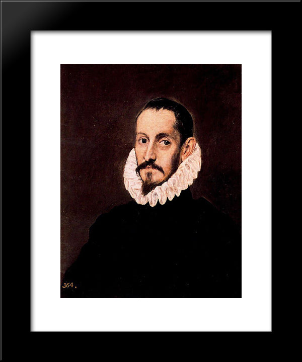 Portrait Of A Man 20x24 Black Modern Wood Framed Art Print Poster by El Greco