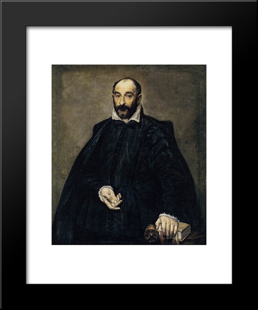 Portrait Of A Man (Andrea Palladio) 20x24 Black Modern Wood Framed Art Print Poster by El Greco