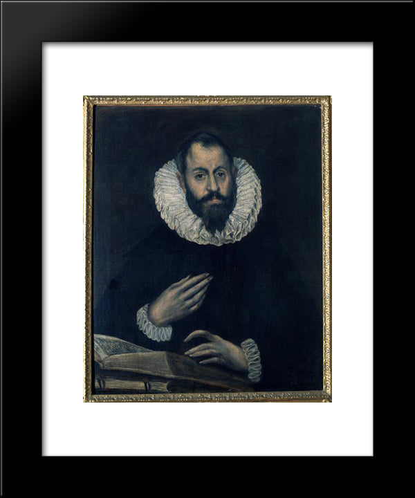 Portrait Of Alonso De Herrera 20x24 Black Modern Wood Framed Art Print Poster by El Greco