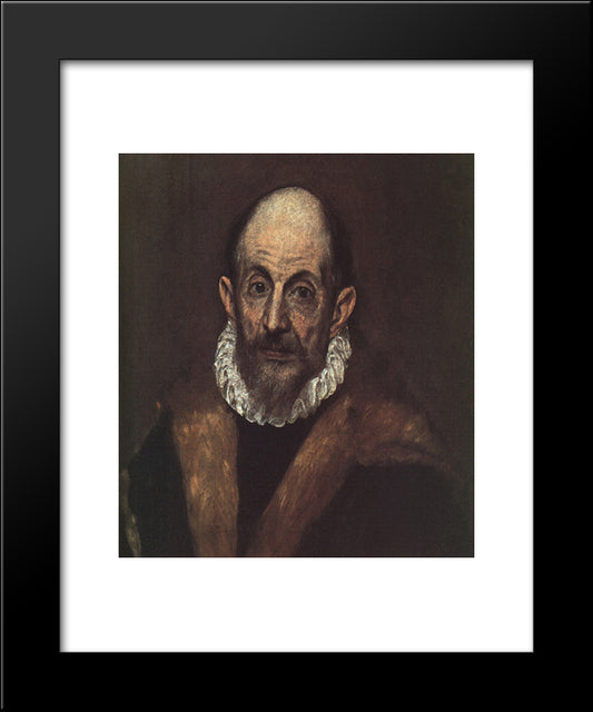 Portrait Of An Old Man (Presumed Self-Portrait Of El Greco) 20x24 Black Modern Wood Framed Art Print Poster by El Greco