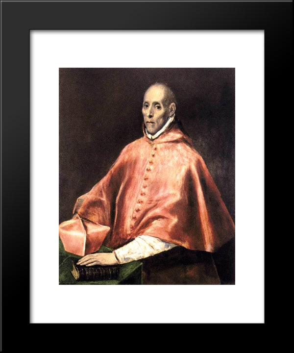 Portrait Of Cardinal Tavera 20x24 Black Modern Wood Framed Art Print Poster by El Greco