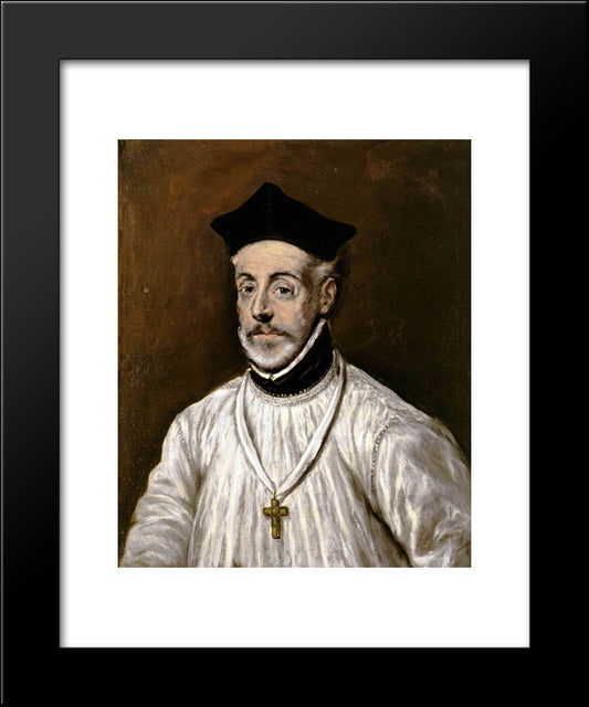 Portrait Of Diego De Covarrubias 20x24 Black Modern Wood Framed Art Print Poster by El Greco