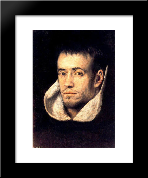 Portrait Of Dominican Friar 20x24 Black Modern Wood Framed Art Print Poster by El Greco