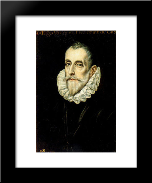 Portrait Of Don Rodrigo Vasquez 20x24 Black Modern Wood Framed Art Print Poster by El Greco