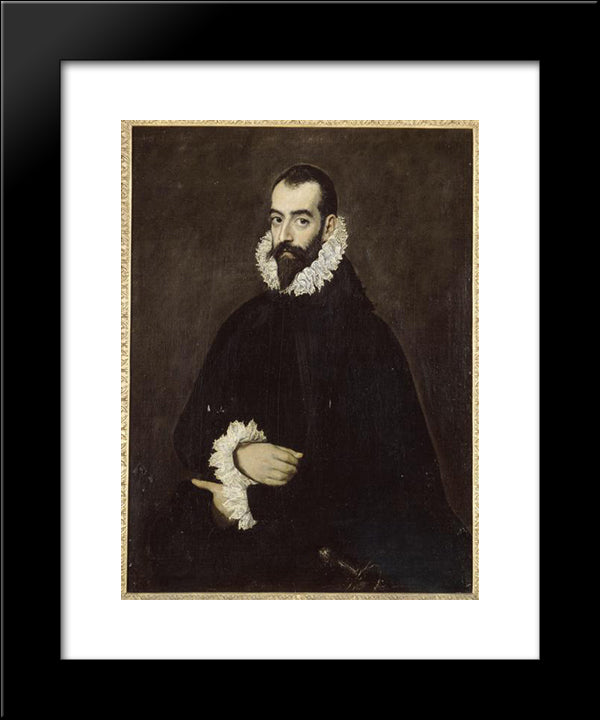 Portrait Of Juan Alfonso De Pimentel Y Herrera 20x24 Black Modern Wood Framed Art Print Poster by El Greco