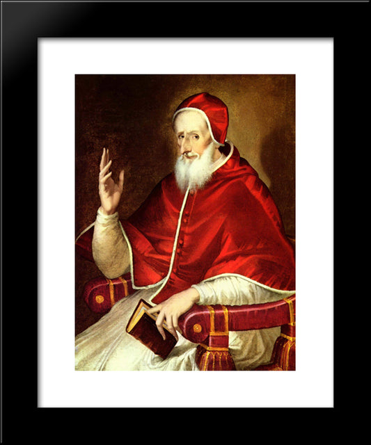 Portrait Of Pope Pius V 20x24 Black Modern Wood Framed Art Print Poster by El Greco