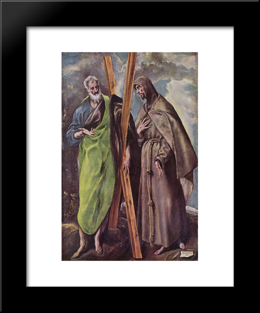 St. Andrew And St. Francis 20x24 Black Modern Wood Framed Art Print Poster by El Greco