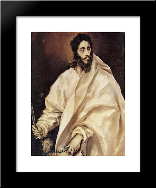 St. Bartholomew 20x24 Black Modern Wood Framed Art Print Poster by El Greco