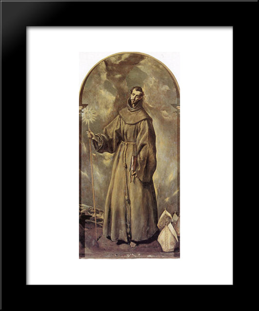 St. Bernardino Of Siena 20x24 Black Modern Wood Framed Art Print Poster by El Greco