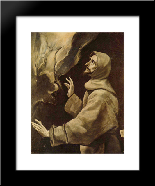 St. Francis Receiving The Stigmata 20x24 Black Modern Wood Framed Art Print Poster by El Greco