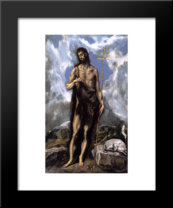 St. John The Baptist 20x24 Black Modern Wood Framed Art Print Poster by El Greco