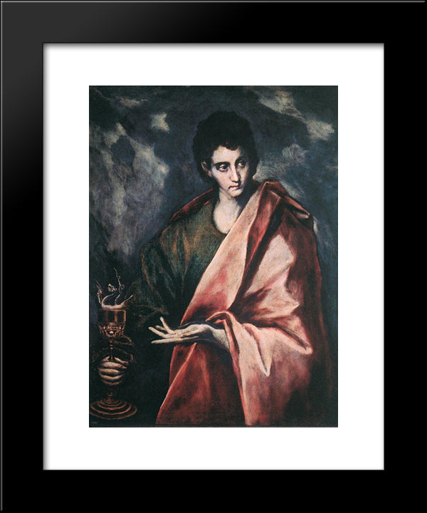 St. John The Evangelist 20x24 Black Modern Wood Framed Art Print Poster by El Greco