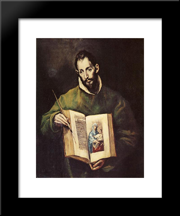 St. Luke 20x24 Black Modern Wood Framed Art Print Poster by El Greco