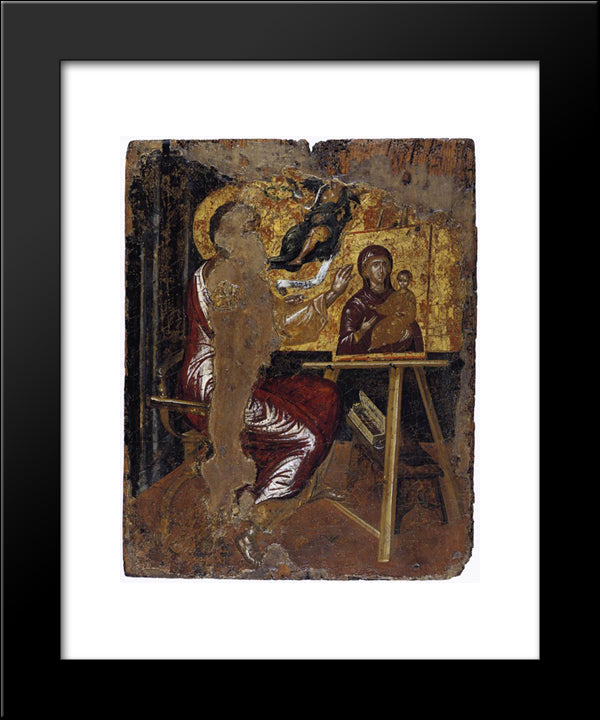 St. Luke Painting The Virgin 20x24 Black Modern Wood Framed Art Print Poster by El Greco