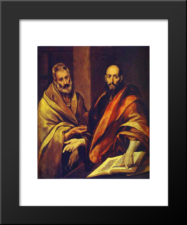 St. Peter And St. Paul 20x24 Black Modern Wood Framed Art Print Poster by El Greco