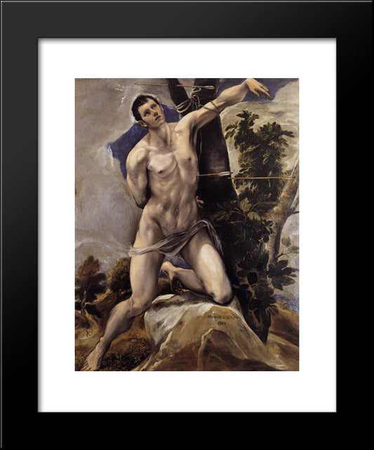 St. Sebastian 20x24 Black Modern Wood Framed Art Print Poster by El Greco