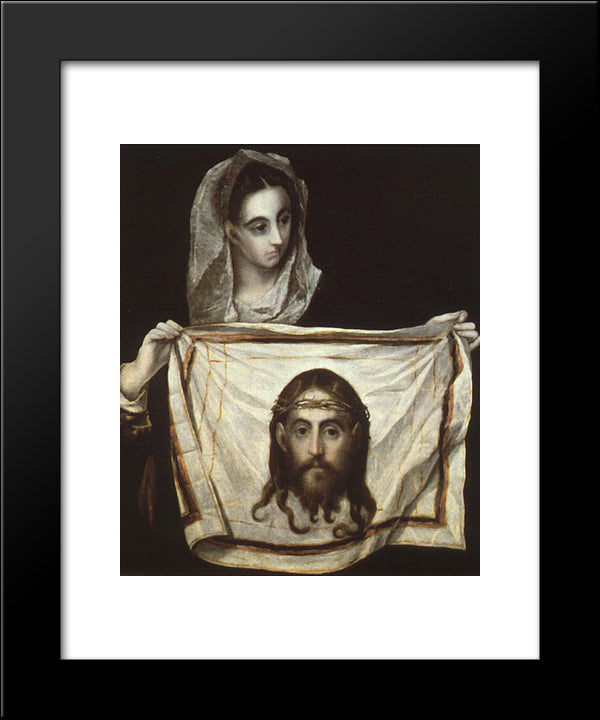 St. Veronica With The Holy Shroud 20x24 Black Modern Wood Framed Art Print Poster by El Greco