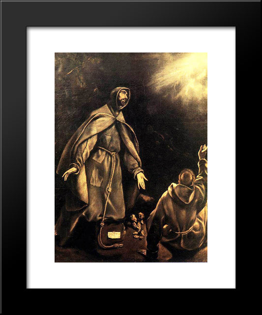 Stigmatisation Of St. Francis 20x24 Black Modern Wood Framed Art Print Poster by El Greco