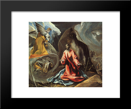 The Agony In The Garden 20x24 Black Modern Wood Framed Art Print Poster by El Greco