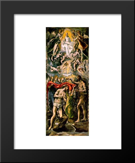 The Baptism 20x24 Black Modern Wood Framed Art Print Poster by El Greco