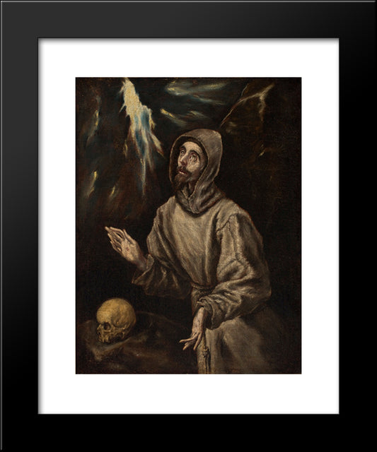 The Ecstasy Of St. Francis Of Assisi 20x24 Black Modern Wood Framed Art Print Poster by El Greco