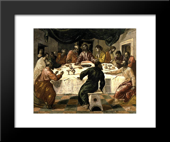 The Last Supper 20x24 Black Modern Wood Framed Art Print Poster by El Greco