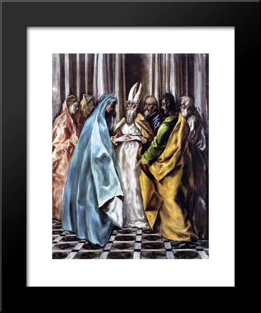 The Marriage Of The Virgin 20x24 Black Modern Wood Framed Art Print Poster by El Greco