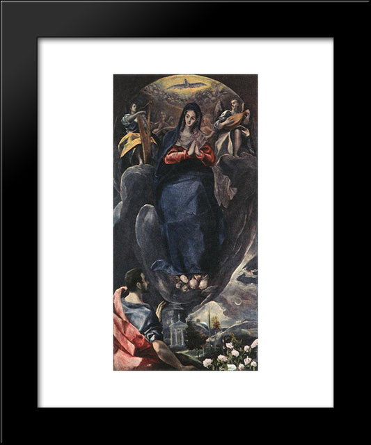 The Virgin Of The Immaculate Conception And St. John 20x24 Black Modern Wood Framed Art Print Poster by El Greco