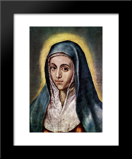 Virgin Mary 20x24 Black Modern Wood Framed Art Print Poster by El Greco