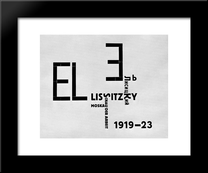 Catalog Cover 20x24 Black Modern Wood Framed Art Print Poster by Lissitzky, El