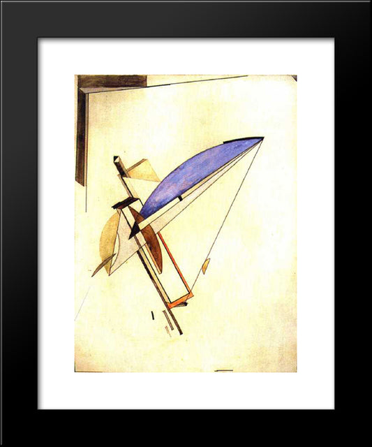 Composition 20x24 Black Modern Wood Framed Art Print Poster by Lissitzky, El