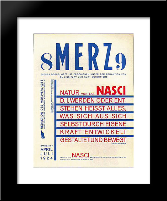 Merz' Magazine Layout 20x24 Black Modern Wood Framed Art Print Poster by Lissitzky, El