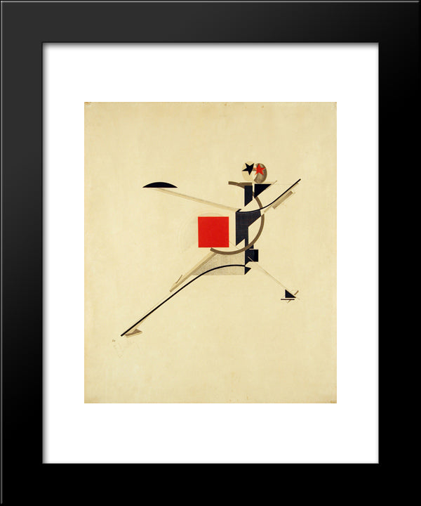 New Man 20x24 Black Modern Wood Framed Art Print Poster by Lissitzky, El