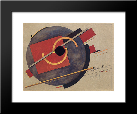 Preliminary Sketch For A Poster 20x24 Black Modern Wood Framed Art Print Poster by Lissitzky, El